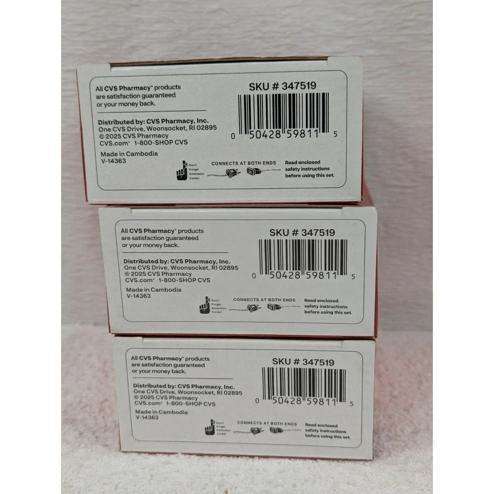 Christmas - Merry Brite - 70 Count - Mini Lights - Clear Bulb/White Wire -3 Pack